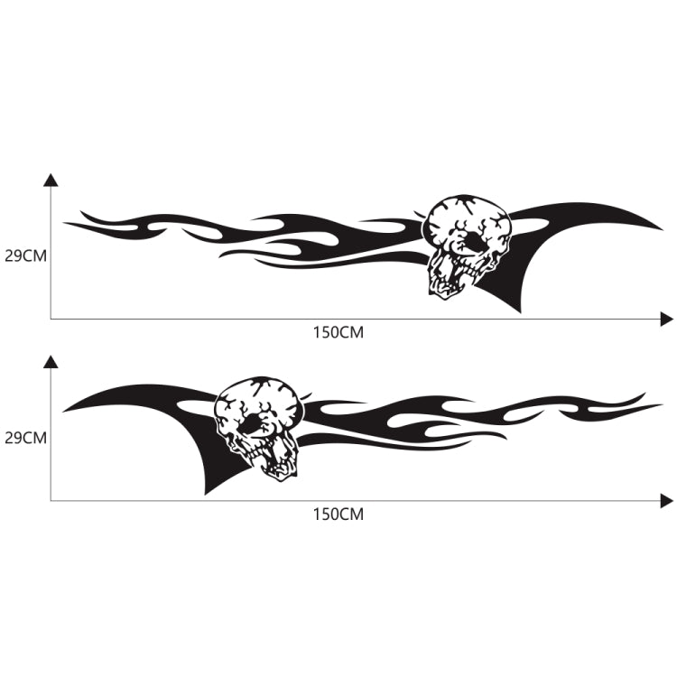 2 PCS/Set D-964 Skull Flame Pattern Car Modified Decorative Sticker, D-964