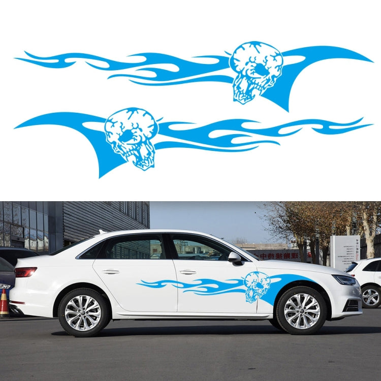 2 PCS/Set D-964 Skull Flame Pattern Car Modified Decorative Sticker, D-964