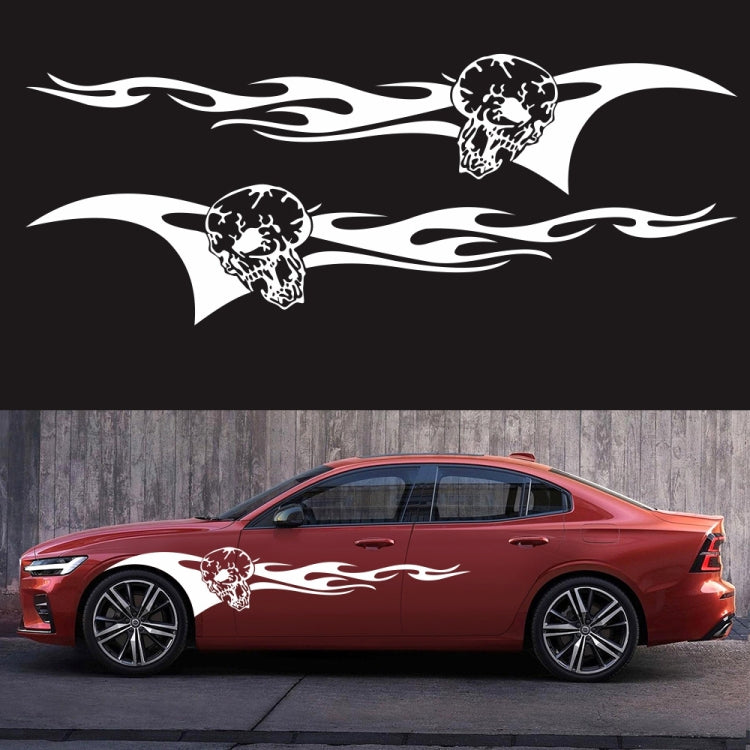 2 PCS/Set D-964 Skull Flame Pattern Car Modified Decorative Sticker, D-964