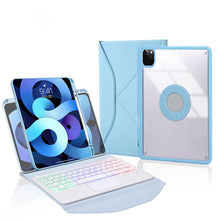 Load image into Gallery viewer, Z11B-AS Pen Slot Touchpad Backlight Bluetooth Keyboard Leather Tablet Case, For iPad Pro 11 2021/2020/2018, For iPad Air 11 2025 / 2024 / Air 5 / Air 4, For iPad 10.2 2021/2020/2019
