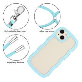 Lanyard Candy Color Wave TPU Clear PC Phone Case, For iPhone 13, For iPhone 13 Pro, For iPhone 13 Pro Max, For iPhone 12 / 12 Pro, For iPhone 12 Pro Max, For iPhone 11, For iPhone 11 Pro Max, For iPhone X / XS