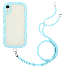 Lanyard Candy Color Wave TPU Clear PC Phone Case, For iPhone XR, For iPhone XS Max, For iPhone SE 2022 / 2020 / 7 / 8, For iPhone 8 Plus / 7 Plus