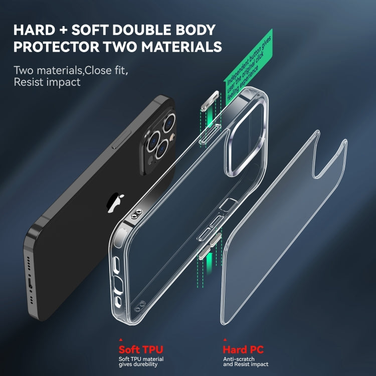 TPU + PC Transparent Shockproof Phone Case, For iPhone 14 Pro Max, For iPhone 14 Pro, For iPhone 14 Plus, For iPhone 14
