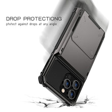 Load image into Gallery viewer, Scratch-Resistant Shockproof Heavy Duty Rugged Armor Protective Case with Card Slot, For iPhone 14, For iPhone 14 Plus, For iPhone 14 Pro