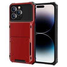 Load image into Gallery viewer, Scratch-Resistant Shockproof Heavy Duty Rugged Armor Protective Case with Card Slot, For iPhone 14, For iPhone 14 Plus, For iPhone 14 Pro
