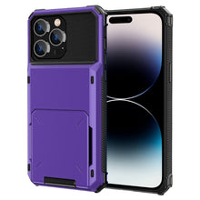 Load image into Gallery viewer, Scratch-Resistant Shockproof Heavy Duty Rugged Armor Protective Case with Card Slot, For iPhone 14, For iPhone 14 Plus, For iPhone 14 Pro