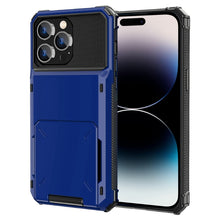 Load image into Gallery viewer, Scratch-Resistant Shockproof Heavy Duty Rugged Armor Protective Case with Card Slot, For iPhone 14, For iPhone 14 Plus, For iPhone 14 Pro