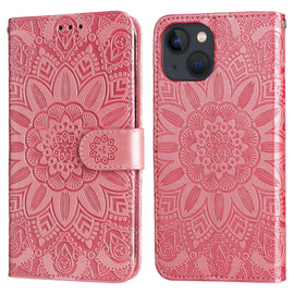 Embossed Sunflower Leather Phone Case, For iPhone 13 mini, For iPhone 13, For iPhone 13 Pro, For iPhone 13 Pro Max, For iPhone 12 mini, For iPhone 12 / 12 Pro, For iPhone 12 Pro Max, For iPhone 11, For iPhone 11 Pro