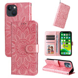 Embossed Sunflower Leather Phone Case, For iPhone 13 mini, For iPhone 13, For iPhone 13 Pro, For iPhone 13 Pro Max, For iPhone 12 mini, For iPhone 12 / 12 Pro, For iPhone 12 Pro Max, For iPhone 11, For iPhone 11 Pro