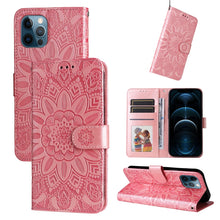 Load image into Gallery viewer, Embossed Sunflower Leather Phone Case, For iPhone 11 Pro Max, For iPhone X / XS, For iPhone XR, For iPhone XS Max, For iPhone SE 2022 / SE 2020 / 7 / 8, For iPhone 7 Plus / 8 Plus