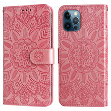 Load image into Gallery viewer, Embossed Sunflower Leather Phone Case, For iPhone 11 Pro Max, For iPhone X / XS, For iPhone XR, For iPhone XS Max, For iPhone SE 2022 / SE 2020 / 7 / 8, For iPhone 7 Plus / 8 Plus