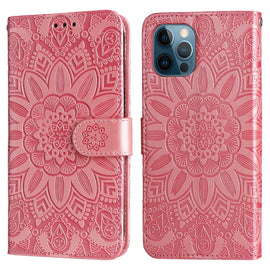 Embossed Sunflower Leather Phone Case, For iPhone 11 Pro Max, For iPhone X / XS, For iPhone XR, For iPhone XS Max, For iPhone SE 2022 / SE 2020 / 7 / 8, For iPhone 7 Plus / 8 Plus