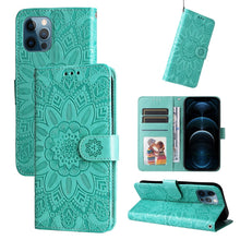 Load image into Gallery viewer, Embossed Sunflower Leather Phone Case, For iPhone 11 Pro Max, For iPhone X / XS, For iPhone XR, For iPhone XS Max, For iPhone SE 2022 / SE 2020 / 7 / 8, For iPhone 7 Plus / 8 Plus