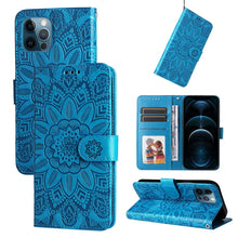 Load image into Gallery viewer, Embossed Sunflower Leather Phone Case, For iPhone 11 Pro Max, For iPhone X / XS, For iPhone XR, For iPhone XS Max, For iPhone SE 2022 / SE 2020 / 7 / 8, For iPhone 7 Plus / 8 Plus