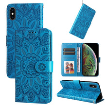 Load image into Gallery viewer, Embossed Sunflower Leather Phone Case, For iPhone 11 Pro Max, For iPhone X / XS, For iPhone XR, For iPhone XS Max, For iPhone SE 2022 / SE 2020 / 7 / 8, For iPhone 7 Plus / 8 Plus