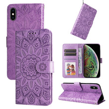 Load image into Gallery viewer, Embossed Sunflower Leather Phone Case, For iPhone 11 Pro Max, For iPhone X / XS, For iPhone XR, For iPhone XS Max, For iPhone SE 2022 / SE 2020 / 7 / 8, For iPhone 7 Plus / 8 Plus