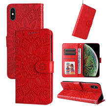 Load image into Gallery viewer, Embossed Sunflower Leather Phone Case, For iPhone 11 Pro Max, For iPhone X / XS, For iPhone XR, For iPhone XS Max, For iPhone SE 2022 / SE 2020 / 7 / 8, For iPhone 7 Plus / 8 Plus