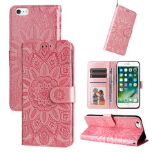 Load image into Gallery viewer, Embossed Sunflower Leather Phone Case, For iPhone 11 Pro Max, For iPhone X / XS, For iPhone XR, For iPhone XS Max, For iPhone SE 2022 / SE 2020 / 7 / 8, For iPhone 7 Plus / 8 Plus