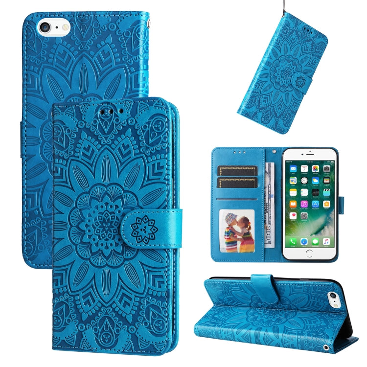 Embossed Sunflower Leather Phone Case, For iPhone 11 Pro Max, For iPhone X / XS, For iPhone XR, For iPhone XS Max, For iPhone SE 2022 / SE 2020 / 7 / 8, For iPhone 7 Plus / 8 Plus