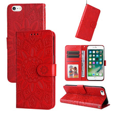 Load image into Gallery viewer, Embossed Sunflower Leather Phone Case, For iPhone 11 Pro Max, For iPhone X / XS, For iPhone XR, For iPhone XS Max, For iPhone SE 2022 / SE 2020 / 7 / 8, For iPhone 7 Plus / 8 Plus