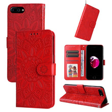 Load image into Gallery viewer, Embossed Sunflower Leather Phone Case, For iPhone 11 Pro Max, For iPhone X / XS, For iPhone XR, For iPhone XS Max, For iPhone SE 2022 / SE 2020 / 7 / 8, For iPhone 7 Plus / 8 Plus