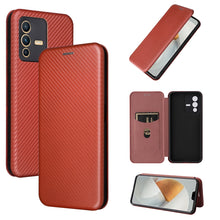 Load image into Gallery viewer, Carbon Fiber Texture Magnetic Leather Phone Case, For Tone E22, For vivo S12 5G / V23 5G, For Redmi Note 11T Pro / Note 11T Pro+ 5G, For Motorola Moto G42