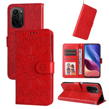 Load image into Gallery viewer, Embossed Sunflower Leather Phone Case, For Xiaomi Redmi 9A, For Xiaomi Redmi 9C / 10A, For Xiaomi Redmi 10C 4G, For Xiaomi Redmi K40 / K40 Pro / Xiaomi Poco F1, For Xiaomi Redmi K50 Gaming 5G, For Xiaomi Redmi Note 10 Pro 5G                            ...