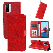 Load image into Gallery viewer, Embossed Sunflower Leather Phone Case, For Xiaomi Redmi 9A, For Xiaomi Redmi 9C / 10A, For Xiaomi Redmi 10C 4G, For Xiaomi Redmi K40 / K40 Pro / Xiaomi Poco F1, For Xiaomi Redmi K50 Gaming 5G, For Xiaomi Redmi Note 10 Pro 5G                            ...
