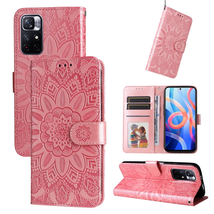 Embossed Sunflower Leather Phone Case, For Xiaomi Redmi Note 10 5G, For Xiaomi Redmi Note 10 Pro / Note 10 Pro Max, For Xiaomi Redmi Note 11 5G  / Poco M4 Pro 5G, For Xiaomi Redmi Note 11E, For Xiaomi Redmi Note 11 Pro 5G                               ...