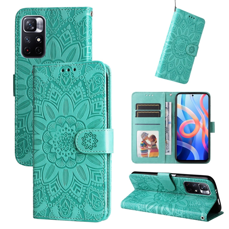Embossed Sunflower Leather Phone Case, For Xiaomi Redmi Note 10 5G, For Xiaomi Redmi Note 10 Pro / Note 10 Pro Max, For Xiaomi Redmi Note 11 5G  / Poco M4 Pro 5G, For Xiaomi Redmi Note 11E, For Xiaomi Redmi Note 11 Pro 5G                               ...