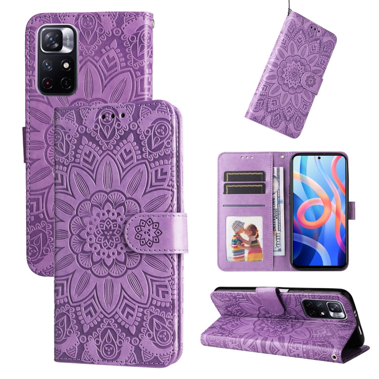 Embossed Sunflower Leather Phone Case, For Xiaomi Redmi Note 10 5G, For Xiaomi Redmi Note 10 Pro / Note 10 Pro Max, For Xiaomi Redmi Note 11 5G  / Poco M4 Pro 5G, For Xiaomi Redmi Note 11E, For Xiaomi Redmi Note 11 Pro 5G                               ...