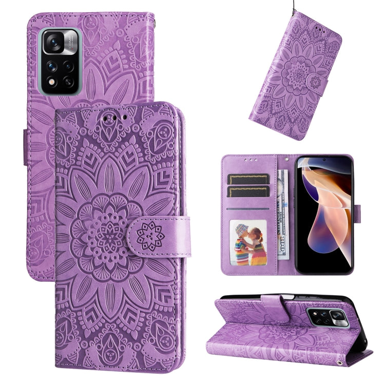 Embossed Sunflower Leather Phone Case, For Xiaomi Redmi Note 10 5G, For Xiaomi Redmi Note 10 Pro / Note 10 Pro Max, For Xiaomi Redmi Note 11 5G  / Poco M4 Pro 5G, For Xiaomi Redmi Note 11E, For Xiaomi Redmi Note 11 Pro 5G                               ...
