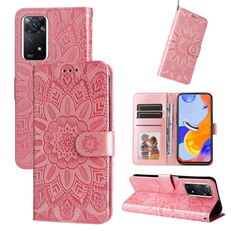 Embossed Sunflower Leather Phone Case, For Xiaomi Redmi Note 10 5G, For Xiaomi Redmi Note 10 Pro / Note 10 Pro Max, For Xiaomi Redmi Note 11 5G  / Poco M4 Pro 5G, For Xiaomi Redmi Note 11E, For Xiaomi Redmi Note 11 Pro 5G                               ...