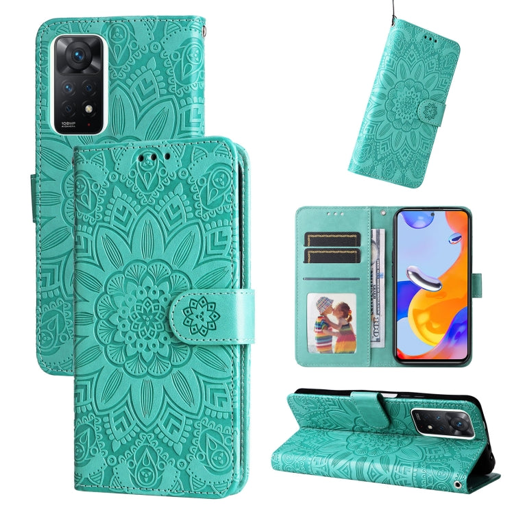 Embossed Sunflower Leather Phone Case, For Xiaomi Redmi Note 10 5G, For Xiaomi Redmi Note 10 Pro / Note 10 Pro Max, For Xiaomi Redmi Note 11 5G  / Poco M4 Pro 5G, For Xiaomi Redmi Note 11E, For Xiaomi Redmi Note 11 Pro 5G                               ...