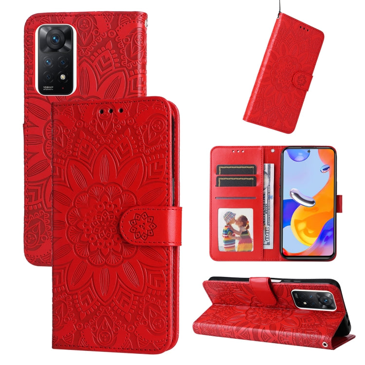 Embossed Sunflower Leather Phone Case, For Xiaomi Redmi Note 10 5G, For Xiaomi Redmi Note 10 Pro / Note 10 Pro Max, For Xiaomi Redmi Note 11 5G  / Poco M4 Pro 5G, For Xiaomi Redmi Note 11E, For Xiaomi Redmi Note 11 Pro 5G                               ...