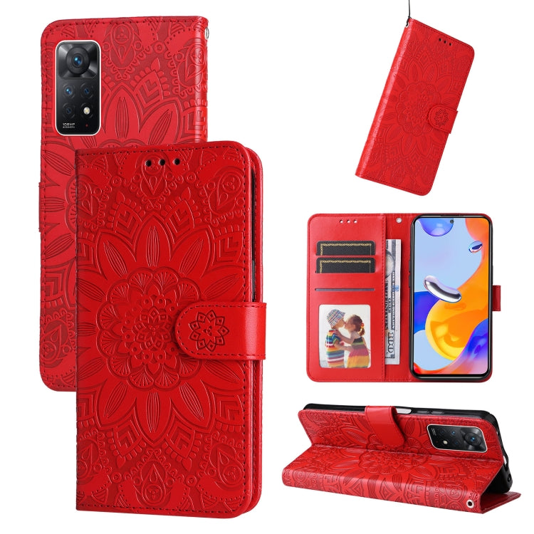 Embossed Sunflower Leather Phone Case, For Xiaomi Redmi Note 10 5G, For Xiaomi Redmi Note 10 Pro / Note 10 Pro Max, For Xiaomi Redmi Note 11 5G  / Poco M4 Pro 5G, For Xiaomi Redmi Note 11E, For Xiaomi Redmi Note 11 Pro 5G                               ...