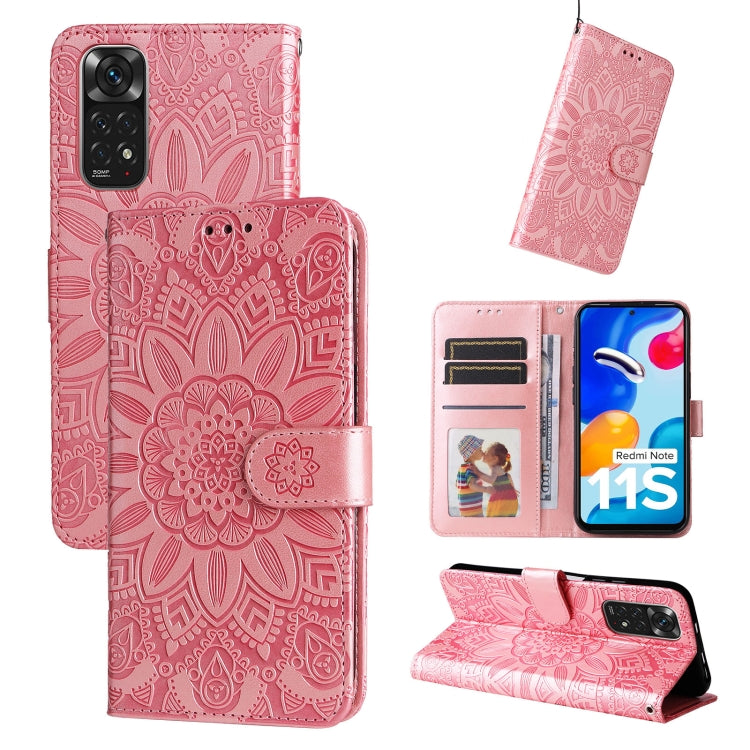Embossed Sunflower Leather Phone Case, For Xiaomi Redmi Note 10 5G, For Xiaomi Redmi Note 10 Pro / Note 10 Pro Max, For Xiaomi Redmi Note 11 5G  / Poco M4 Pro 5G, For Xiaomi Redmi Note 11E, For Xiaomi Redmi Note 11 Pro 5G                               ...