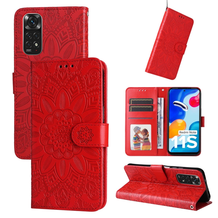 Embossed Sunflower Leather Phone Case, For Xiaomi Redmi Note 10 5G, For Xiaomi Redmi Note 10 Pro / Note 10 Pro Max, For Xiaomi Redmi Note 11 5G  / Poco M4 Pro 5G, For Xiaomi Redmi Note 11E, For Xiaomi Redmi Note 11 Pro 5G                               ...