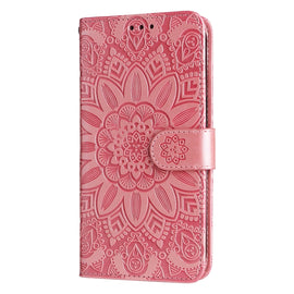 Embossed Sunflower Leather Phone Case, For Xiaomi 11T / 11T Pro, For Xiaomi 12 Lite, For Xiaomi 12 Pro, For Xiaomi 12 / 12X, For Xiaomi Poco M3 / Redmi 9T / Redmi 9 Power, For Xiaomi Poco X3 NFC
