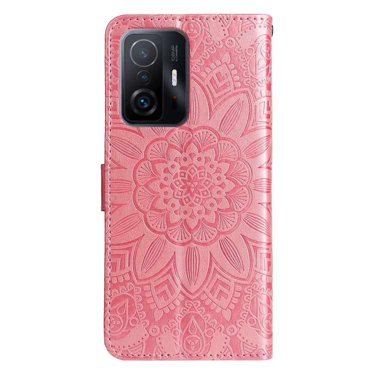 Embossed Sunflower Leather Phone Case, For Xiaomi 11T / 11T Pro, For Xiaomi 12 Lite, For Xiaomi 12 Pro, For Xiaomi 12 / 12X, For Xiaomi Poco M3 / Redmi 9T / Redmi 9 Power, For Xiaomi Poco X3 NFC