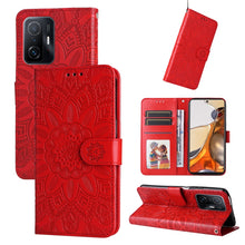 Load image into Gallery viewer, Embossed Sunflower Leather Phone Case, For Xiaomi 11T / 11T Pro, For Xiaomi 12 Lite, For Xiaomi 12 Pro, For Xiaomi 12 / 12X, For Xiaomi Poco M3 / Redmi 9T / Redmi 9 Power, For Xiaomi Poco X3 NFC