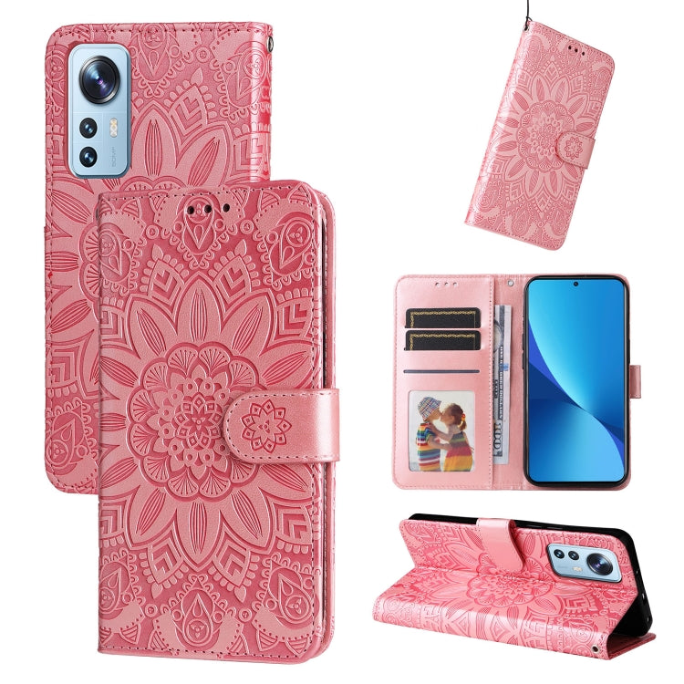 Embossed Sunflower Leather Phone Case, For Xiaomi 11T / 11T Pro, For Xiaomi 12 Lite, For Xiaomi 12 Pro, For Xiaomi 12 / 12X, For Xiaomi Poco M3 / Redmi 9T / Redmi 9 Power, For Xiaomi Poco X3 NFC