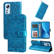 Load image into Gallery viewer, Embossed Sunflower Leather Phone Case, For Xiaomi 11T / 11T Pro, For Xiaomi 12 Lite, For Xiaomi 12 Pro, For Xiaomi 12 / 12X, For Xiaomi Poco M3 / Redmi 9T / Redmi 9 Power, For Xiaomi Poco X3 NFC