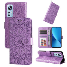 Load image into Gallery viewer, Embossed Sunflower Leather Phone Case, For Xiaomi 11T / 11T Pro, For Xiaomi 12 Lite, For Xiaomi 12 Pro, For Xiaomi 12 / 12X, For Xiaomi Poco M3 / Redmi 9T / Redmi 9 Power, For Xiaomi Poco X3 NFC