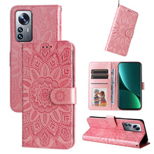 Load image into Gallery viewer, Embossed Sunflower Leather Phone Case, For Xiaomi 11T / 11T Pro, For Xiaomi 12 Lite, For Xiaomi 12 Pro, For Xiaomi 12 / 12X, For Xiaomi Poco M3 / Redmi 9T / Redmi 9 Power, For Xiaomi Poco X3 NFC