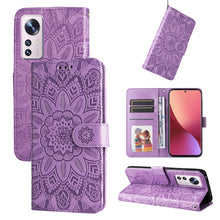 Load image into Gallery viewer, Embossed Sunflower Leather Phone Case, For Xiaomi 11T / 11T Pro, For Xiaomi 12 Lite, For Xiaomi 12 Pro, For Xiaomi 12 / 12X, For Xiaomi Poco M3 / Redmi 9T / Redmi 9 Power, For Xiaomi Poco X3 NFC