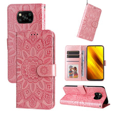 Load image into Gallery viewer, Embossed Sunflower Leather Phone Case, For Xiaomi 11T / 11T Pro, For Xiaomi 12 Lite, For Xiaomi 12 Pro, For Xiaomi 12 / 12X, For Xiaomi Poco M3 / Redmi 9T / Redmi 9 Power, For Xiaomi Poco X3 NFC