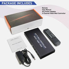 Load image into Gallery viewer, BT100 4K 60Hz 1080P 2 x 2 TV Wall Controller, US Plug, EU Plug, UK Plug, AU Plug