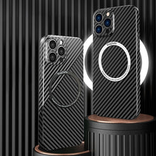 Load image into Gallery viewer, Carbon Fiber Texture MagSafe Magnetic Phone Case, For iPhone 14, For iPhone 14 Plus, For iPhone 14 Pro, For iPhone 14 Pro Max