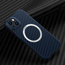 Load image into Gallery viewer, Carbon Fiber Texture MagSafe Magnetic Phone Case, For iPhone 14, For iPhone 14 Plus, For iPhone 14 Pro, For iPhone 14 Pro Max